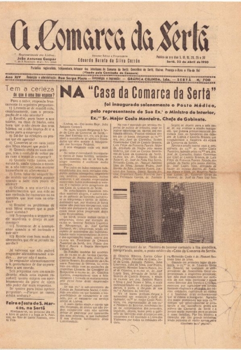 A Comarca Da Sertã Nº700 20 04 1950 P
