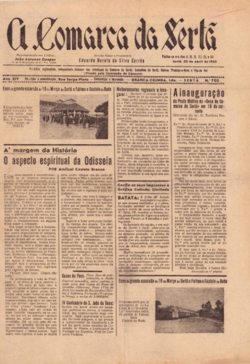 A Comarca Da Sertã Nº702 30 04 1950 P