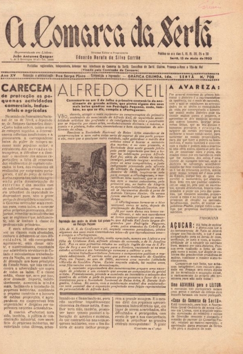 A Comarca Da Sertã Nº705 15 05 1950 P
