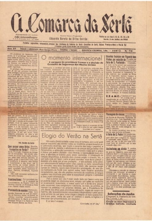 A Comarca Da Sertã Nº714 05 07 1950 P