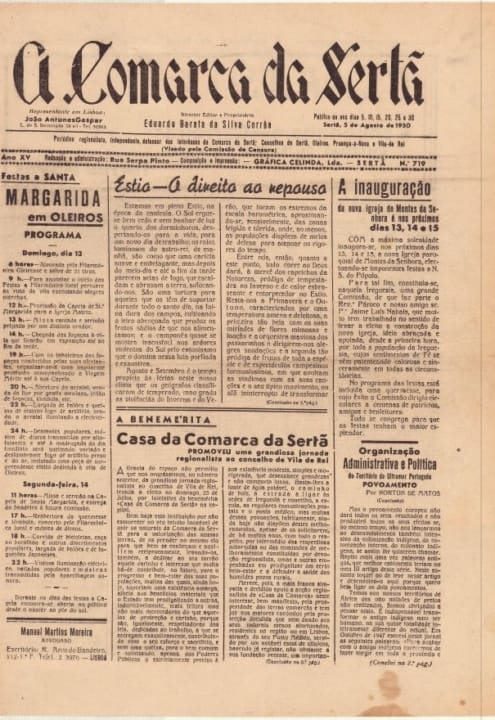A Comarca Da Sertã Nº719 05 08 1950 P