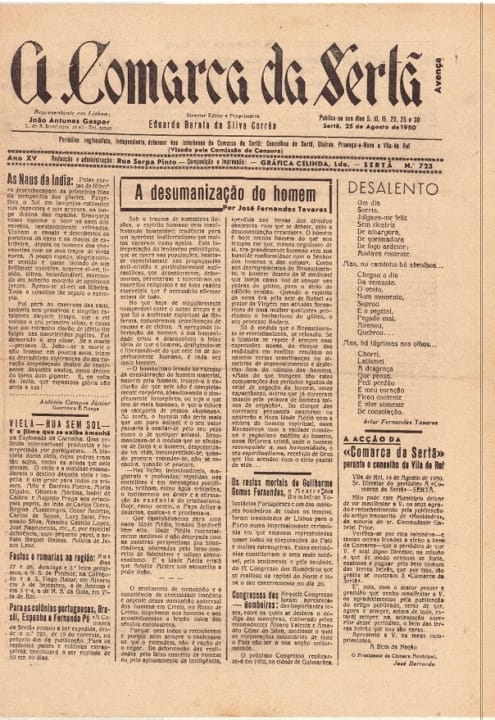 A Comarca Da Sertã Nº723 25 08 1950 P