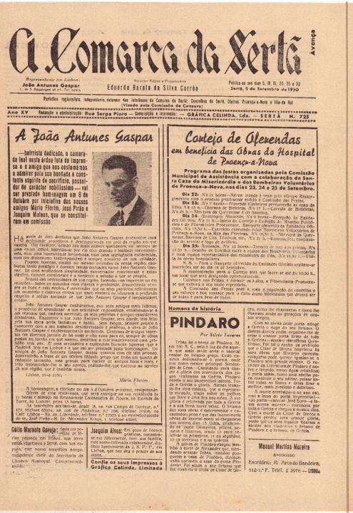 A Comarca Da Sertã Nº725 05 09 1950 P