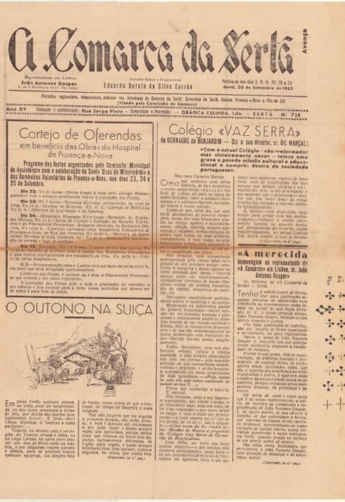 A Comarca Da Sertã Nº728 20 09 1950 P