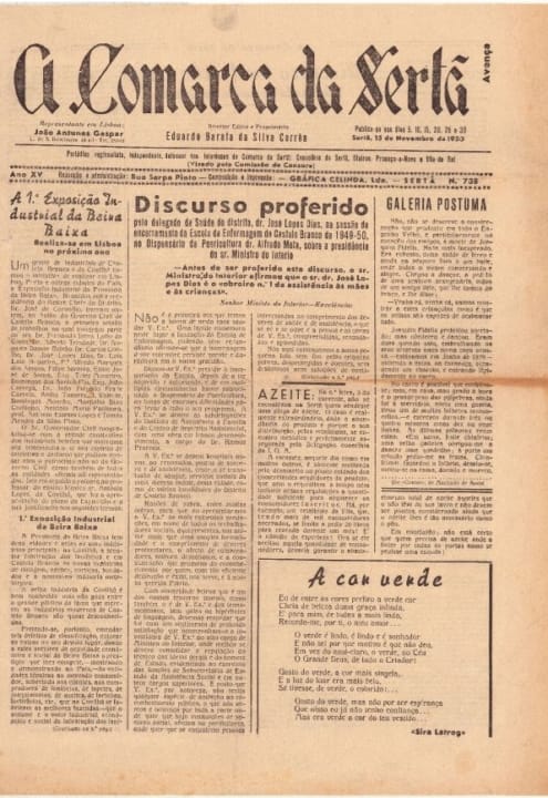 A Comarca Da Sertã Nº738 15 11 1950 P