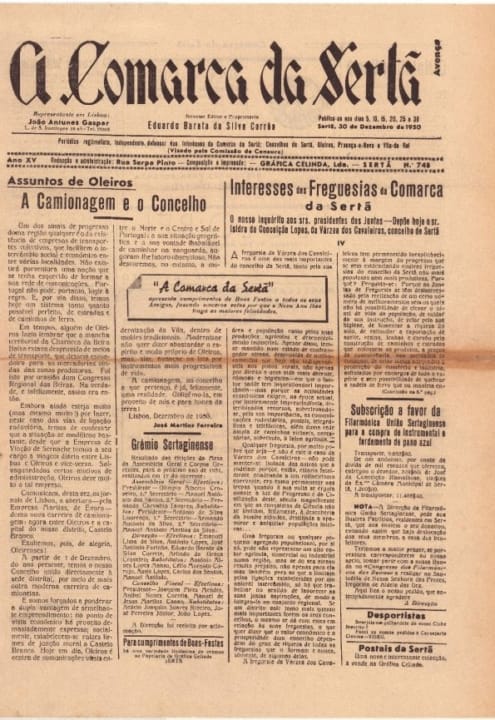 A Comarca Da Sertã Nº745 30 12 1950 P