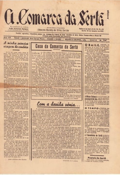 A Comarca Da Sertã Nº747 10 01 1951 P