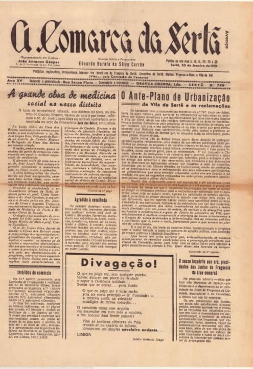A Comarca Da Sertã Nº749 20 01 1951 P