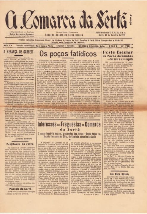 A Comarca Da Sertã Nº750 25 01 1951 P