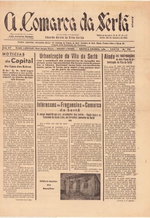 A Comarca Da Sertã Nº751 30 01 1951 P