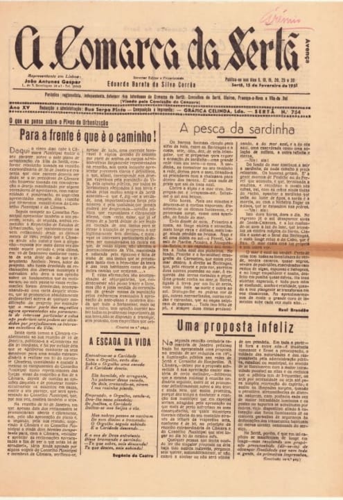 A Comarca Da Sertã Nº754 15 02 1951 P