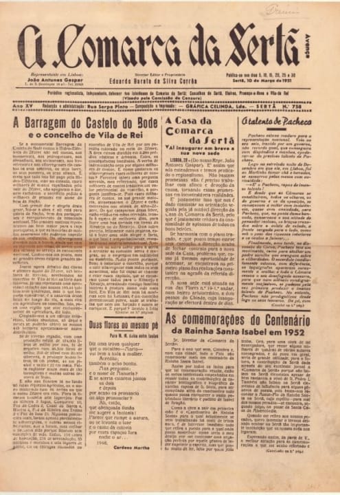 A Comarca Da Sertã Nº758 10 03 1951 P