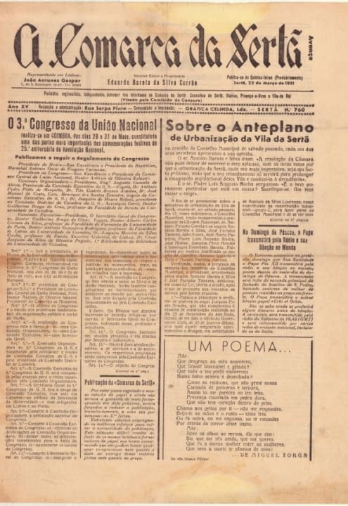 A Comarca Da Sertã Nº760 22 03 1951 P