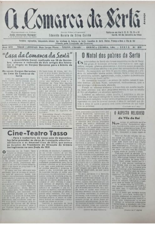 A Comarca Da Sertã Nº815 10 01 1952 P