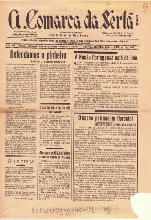 A Comarca Da Sertã Nº765 20 04 1951 P