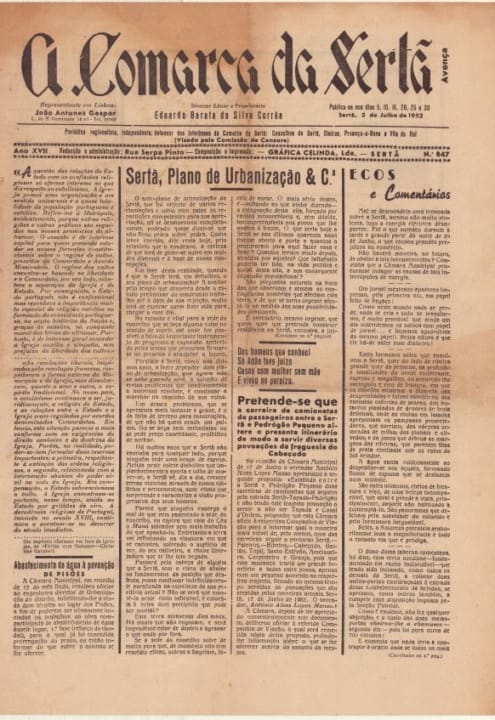 A Comarca Da Sertã Nº847 05 07 1952 P