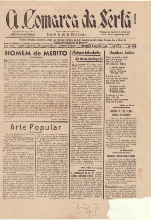 A Comarca Da Sertã Nº856 20 08 1952 P