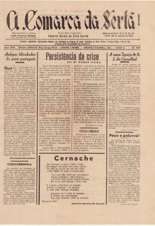 A Comarca Da Sertã Nº857 25 08 1952 P