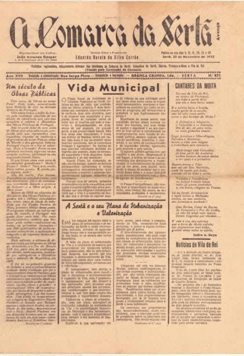 A Comarca Da Sertã Nº871 25 11 1952 Pa