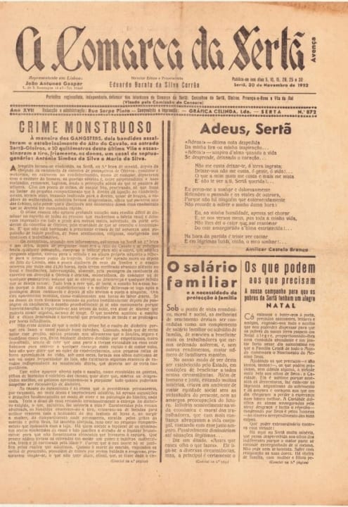 A Comarca Da Sertã Nº872 30 11 1952 P