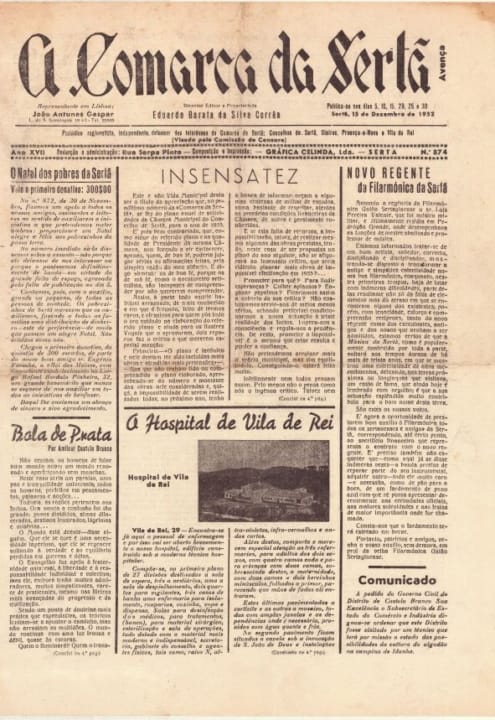 A Comarca Da Sertã Nº874 15 12 1952 P